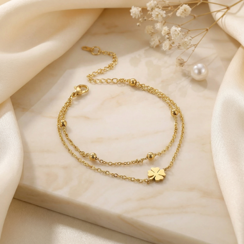 Four-Leaf Clover Anklet